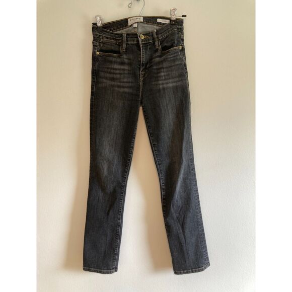 Frame Denim Le High Straight Jean Grey Wash Size 26 - Picture 2 of 5